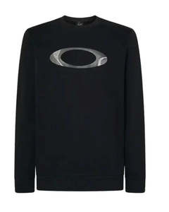 Mens Hoodies Sweatshirts: Oakley Stacked Metal Crew Sweatshirt - Blackout