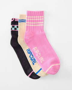 Rip Curl Mixed Socks 3Pk - Pink