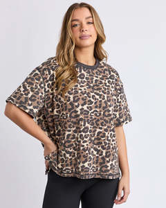 Womens T Shirts Tees: Foxwood Leopard Days Tee - Leopard Print