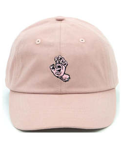 Womens Hats Beanies: Santa Cruz Mono Hat Curved Peak Dad Cap - Dusk Pink