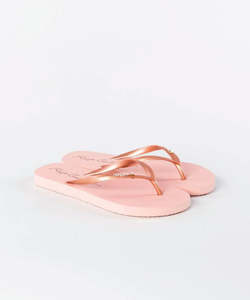 Womens Jandals Sandals Sliders: Rip Curl Script Wave Jandal - Rose Gold