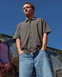 Mens Clothing: Volcom Chavo Button Down SS Shirt - Castle Rock