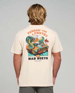 Mens T Shirts Polos: The Mad Hueys Frothy Fanging SS Tee - Cement