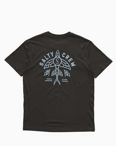 Mens T Shirts Polos: Salty Crew Flyer Premium SS Tee - Vintage Black