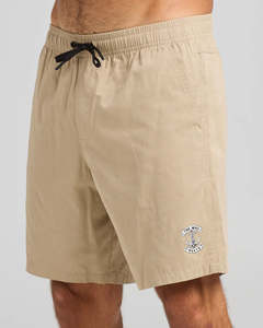 Mens Shorts: The Mad Hueys Skull Anchor 18" Volley Short - Taupe
