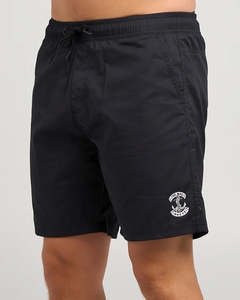 The Mad Hueys Skull Anchor 18" Volley Short - Black