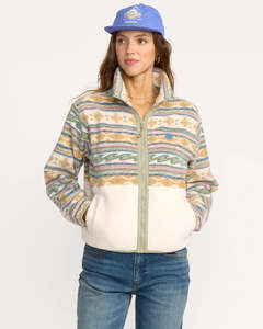 Billabong Rock Jetty Mock Neck Zip Womens Fleece - Whitecap