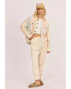 Womens Coats Jackets Vests: Sisstrevolution Matty Shacket - Sea Salt