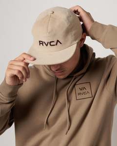 Men: RVCA Big RVCA Cord Snapback - Silver Beach
