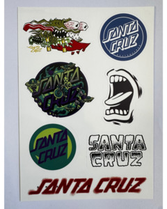 Santa Cruz Multi Logo Sticker Sheet - Multi