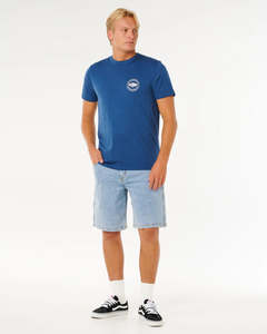 Mens T Shirts Polos: Rip Curl Mens Staple Tee - Light Navy