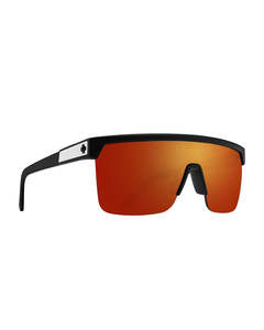 Mens Sunglasses: Spy Sunglasses Flynn 5050 - Matte Black/Happy Boost Polar Orange Mirror