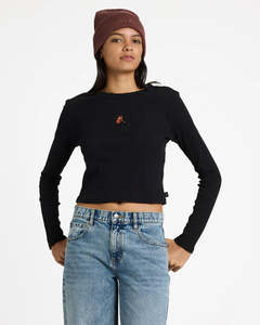 RVCA Womens Bailey Long Sleeve T-Shirt - Black