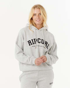 Women: Rip Curl Varsity Hoodie - Grey Marle/Black