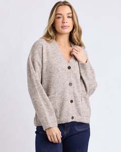 Womens Knitwear Jumpers: Foxwood Emarie Cardi - Oatmeal
