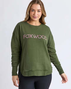 Foxwood Simplified Metallic Crew - Olive