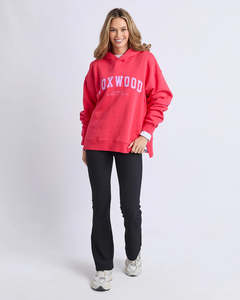 Womens Hoodies Sweatshirts: Foxwood Interval Hoodie. - Raspberry / Neon Lilac