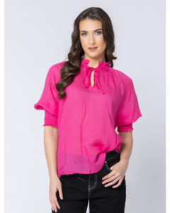 Womens Tops Shirts Blouses: Leila + Luca SS Encourage Top - Pink