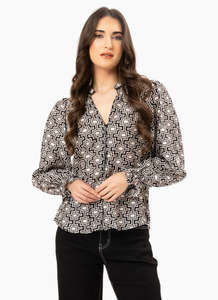 Womens Tops Shirts Blouses: Seeking Lola Addyson Top - Liquorice