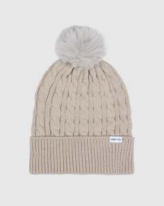 Women: Unit Ladies Headwear - Pom Beanie - Dusk - Off White