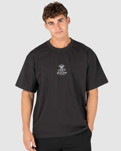 Unit Mens Tee - Unisex Oversized - Concord - Washed Black