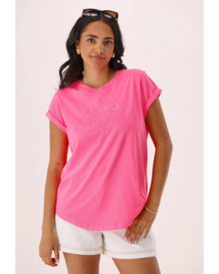 Foxwood Effortless Tee - Neon Rose