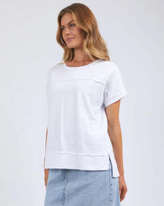 Womens T Shirts Tees: Foxwood Throw On S/S Tee - White