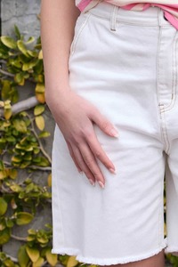 Honey Denim Belle Denim Jort - White