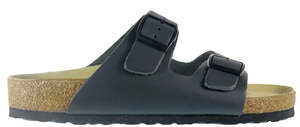 Neckermann Leather Sandal - Black/Black Buckle