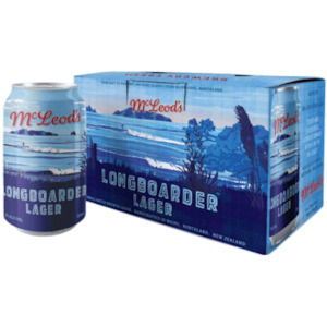 Beer: Mcleods Longboarder Lager 6 Pack 330ml