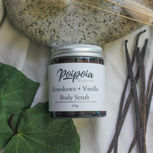 Products: Kawakawa + Vanilla Body Scrub - 100g Poipoia Ōtautahi