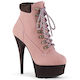 Pleaser Delight-600tl-02 B. Pink Nubuck Faux Leather/d. Brown Matte - In Stock - On Sale