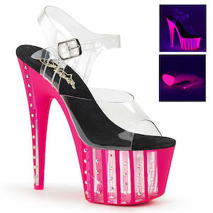 PLEASER ADORE-708VLRS CLR/NEON H. PINK