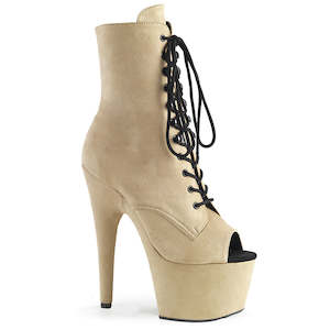 PLEASER ADORE-1021FS BEIGE FAUX SUEDE/BEIGE FAUX SUEDE