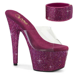 7: PLEASER BEJEWELED-712RS CLR/FUCHSIA RS