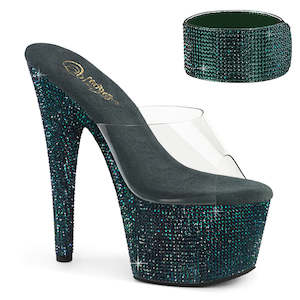 7: PLEASER BEJEWELED-712RS CLR/EMERALD GREEN RS