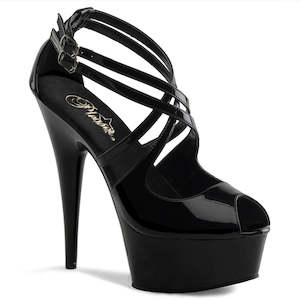 PLEASER DELIGHT-612 BLK/BLK - IN STOCK - ON SALE