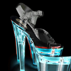 PLEASER FLASHDANCE-708 CLR-BLK/CLR - IN STOCK - ON SALE