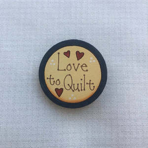 Sewing Kits: Love To Quilt Brooch Blue