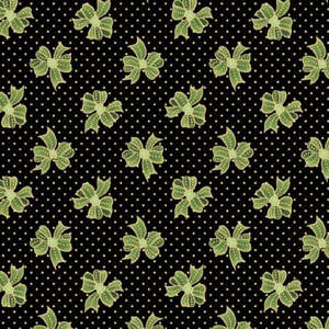Quilts: Evergreen - Matalic Bows Black