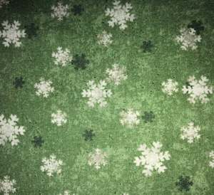Snowflakes Dark Green Fabric