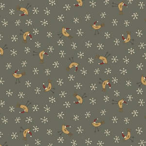 Fabric: Tossed Birds Grey Fabric