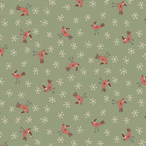 Fabric: Tossed Birds Blue Fabric
