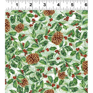 Fabric: Pine Cones White Fabric