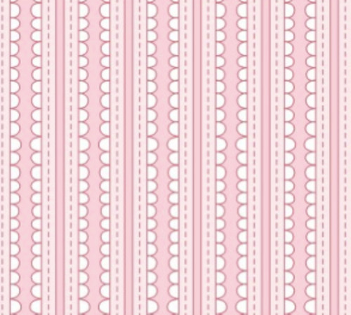 Scallop Stripes Pink Fabric