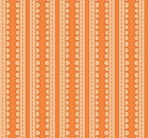 Hugs Kisses: Scallop Stripes In Orange Fabric
