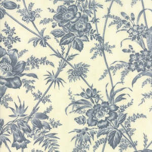 Floral Toile Snow/Sky Fabric