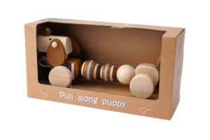Creative Role Play Wooden Toys: Little Tribe- Wooden Pull Along Puppy