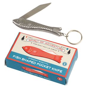 Hape Beach Toys: Rex London: Fish Shaped Pocket Knife Key Ring