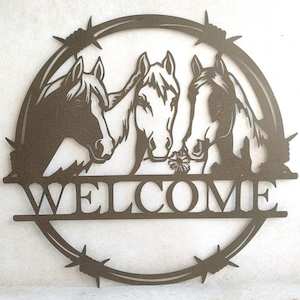 Gifts Decor Wall Art: Wall Art - Horse Welcome